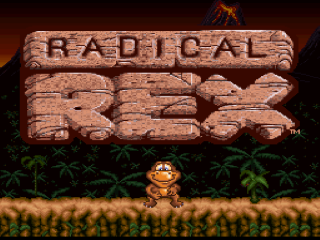 Radical Rex title screen for Super Nintendo